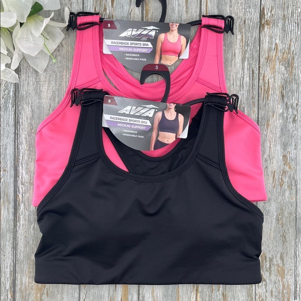Women’s Racerback Sports Bra Medium Support 2-Pack Size S